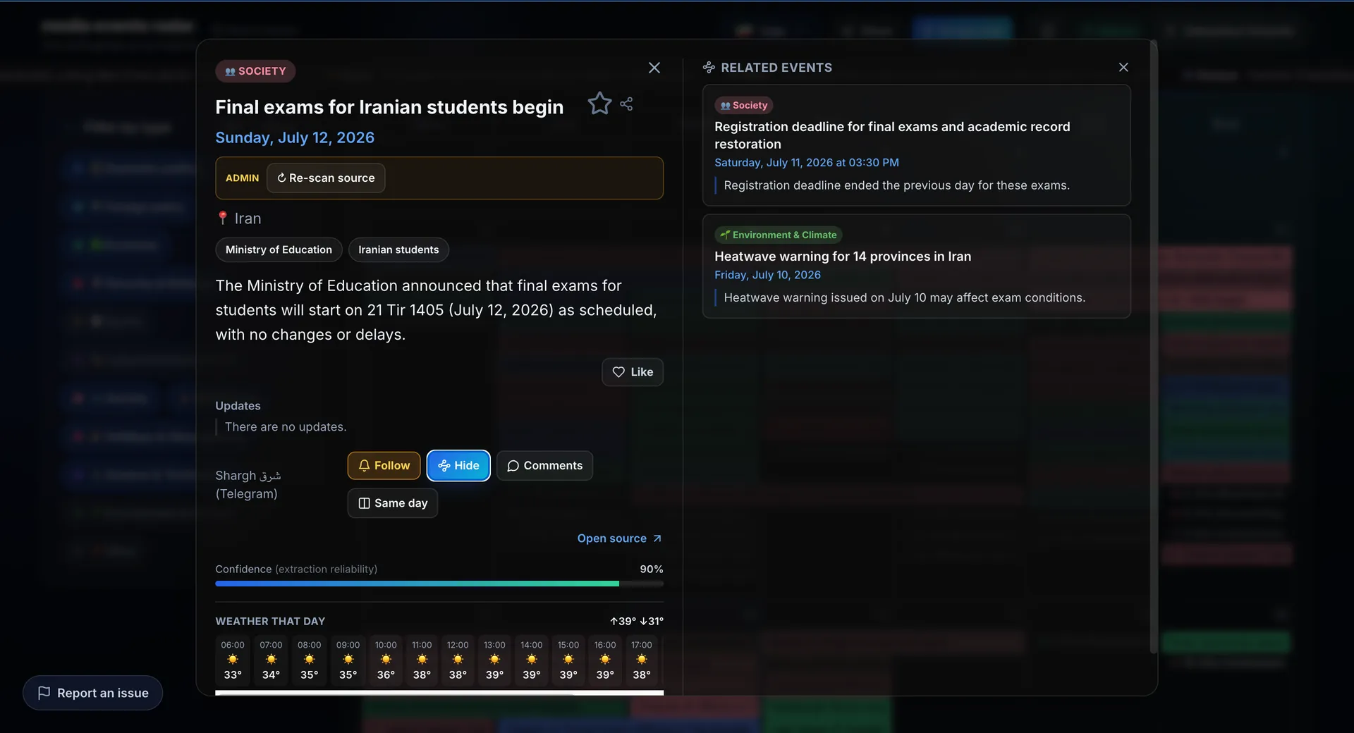 Media Events Radar - Sebastiano Edoardo Casella
